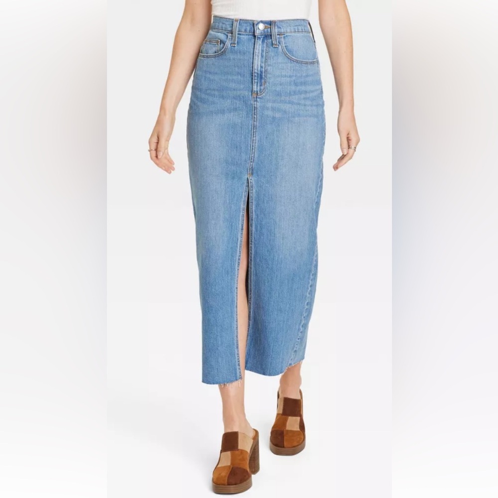 Universal Thread Light Blue Denim Maxi Skirt